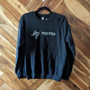 Gildan Boy Mama Crew Neck Long Sleeve Sweatshirt Pullover Top Black S/P NWT